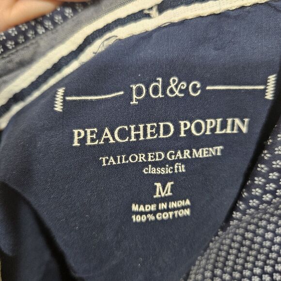 PD & C Peached Poplin Classic Fit 100% Cotton Button Up Shirt Size Medium Boho - Picture 3 of 13